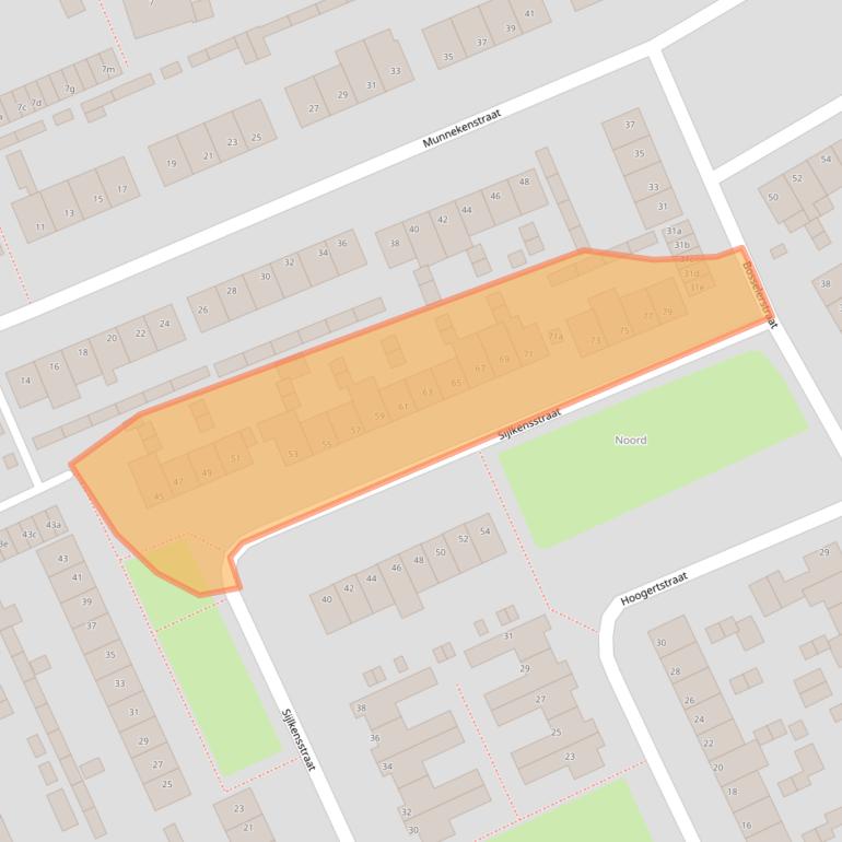 Kaart van postcodegebied 5711XS.
