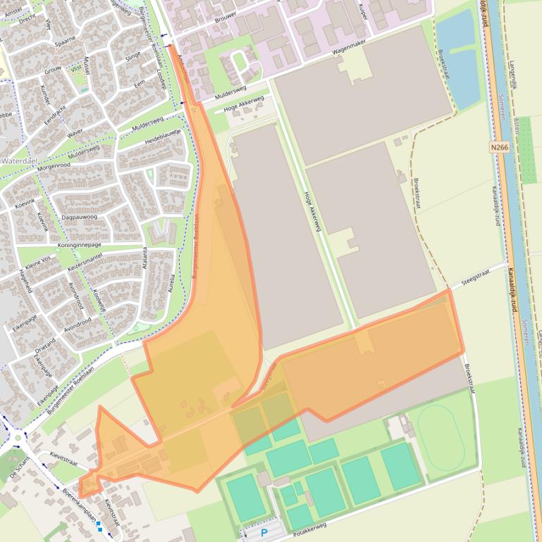 Kaart van postcodegebied 5712AL.