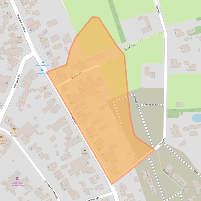 Kaart van postcodegebied 5712BD.