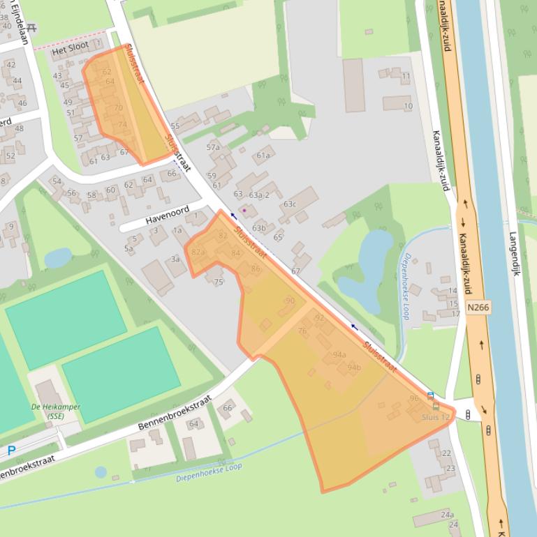 Kaart van postcodegebied 5712BH.