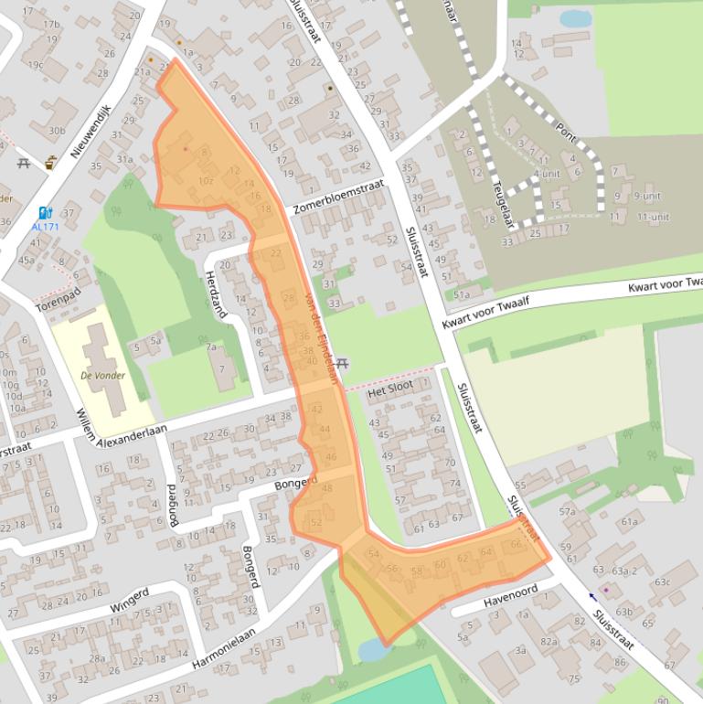 Kaart van postcodegebied 5712BR.