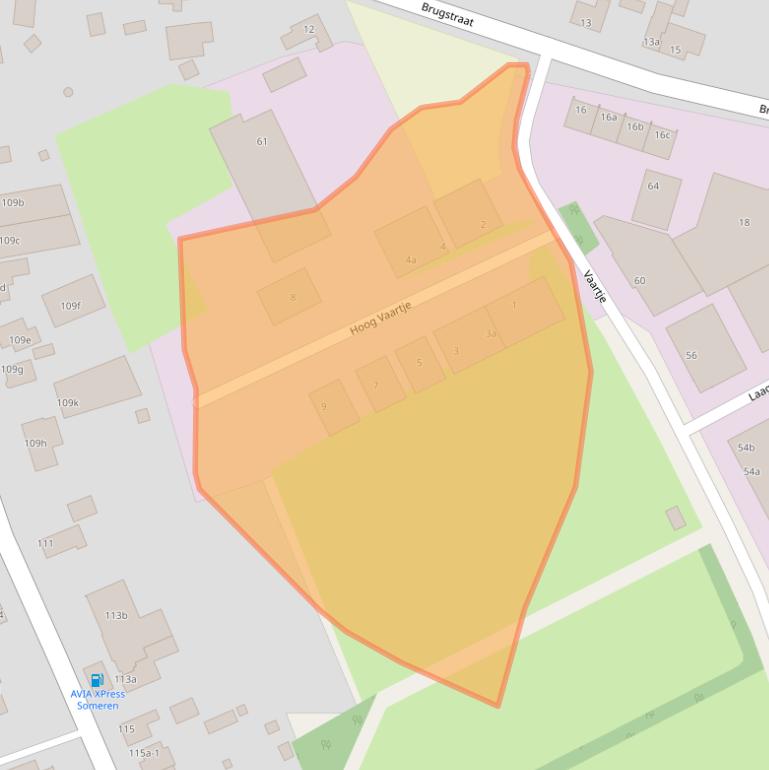 Kaart van postcodegebied 5712BZ.