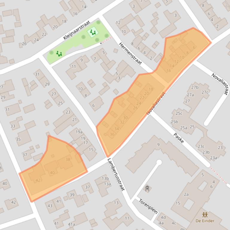 Kaart van postcodegebied 5712CR.