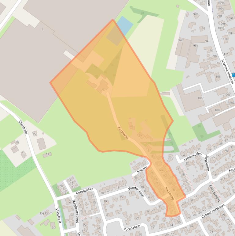 Kaart van postcodegebied 5712EC.