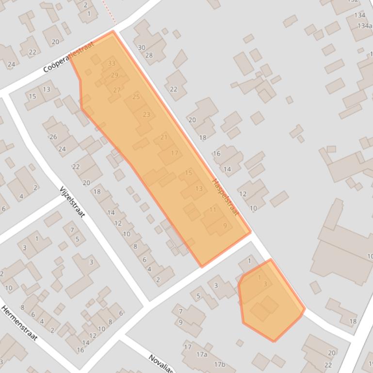 Kaart van postcodegebied 5712EE.