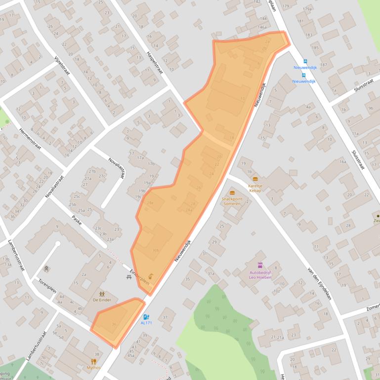 Kaart van postcodegebied 5712EM.