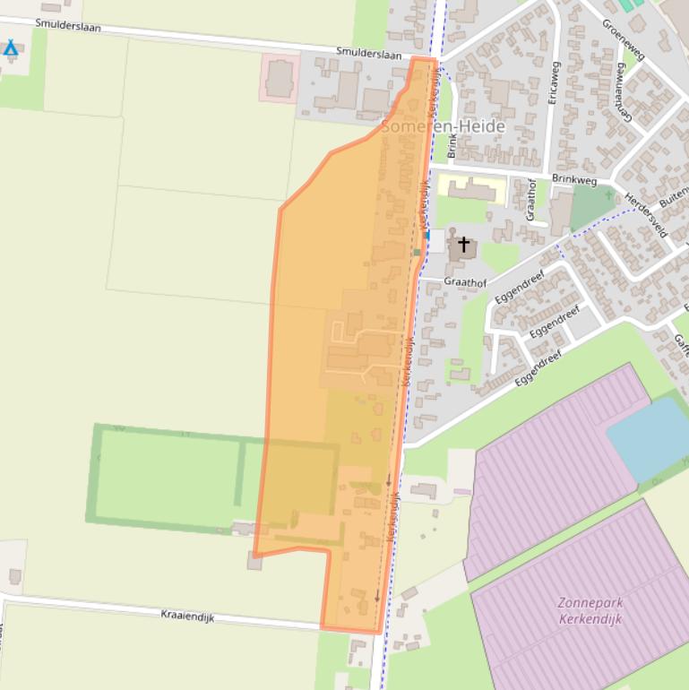 Kaart van postcodegebied 5712EX.