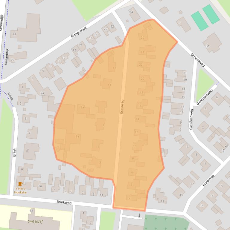 Kaart van postcodegebied 5712GG.