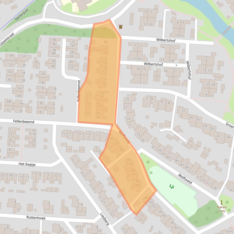 Kaart van postcodegebied 5712HG.