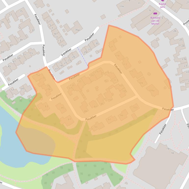 Kaart van postcodegebied 5712HT.