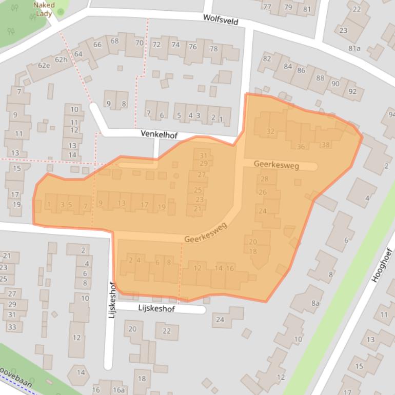 Kaart van postcodegebied 5712HX.