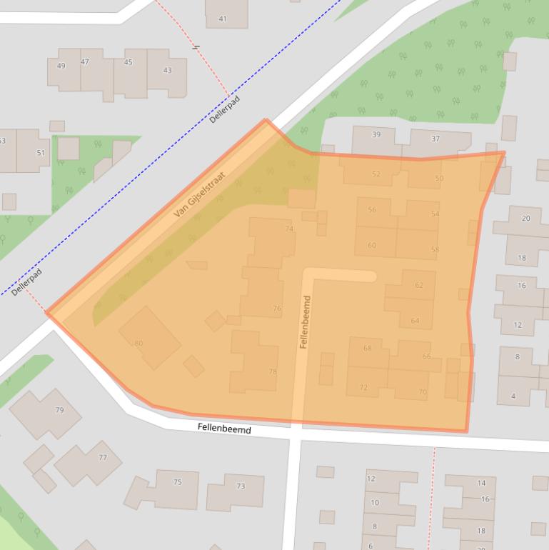 Kaart van postcodegebied 5712JJ.