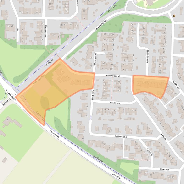 Kaart van postcodegebied 5712JK.