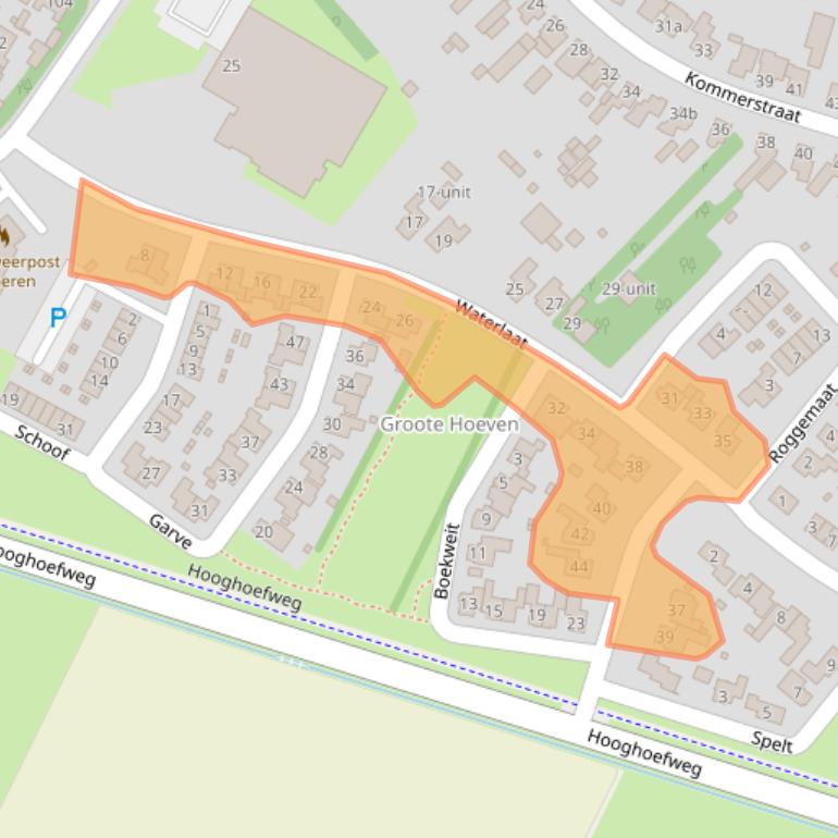 Kaart van postcodegebied 5712KA.