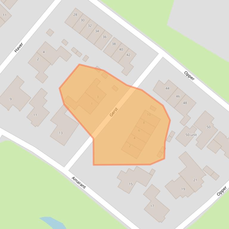 Kaart van postcodegebied 5712KJ.