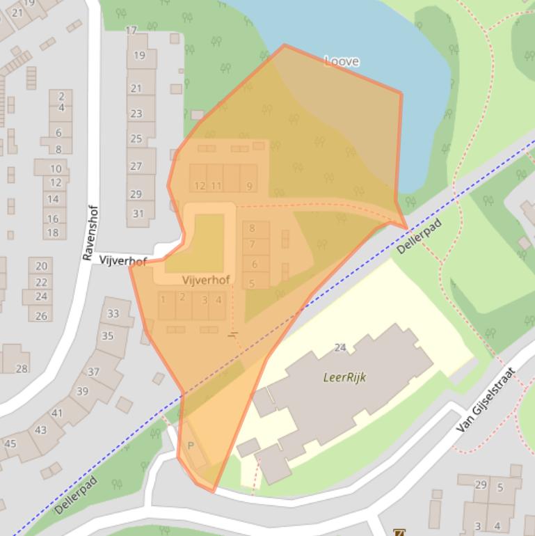 Kaart van postcodegebied 5712LA.