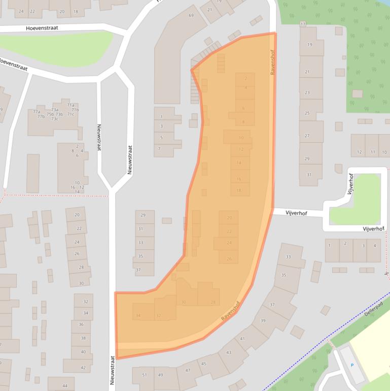 Kaart van postcodegebied 5712LC.