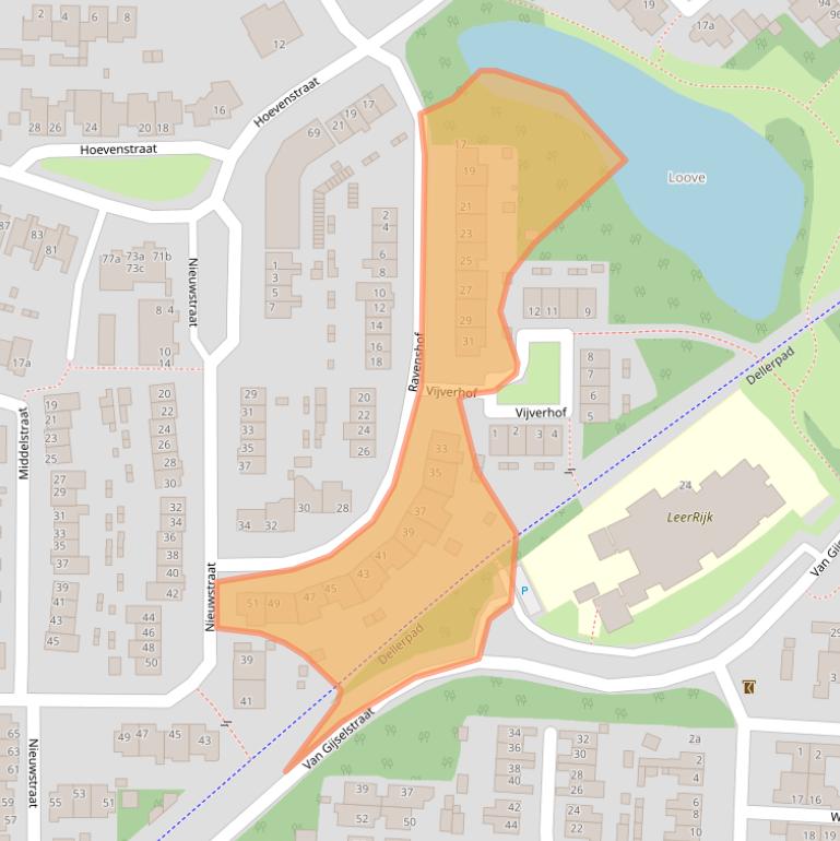 Kaart van postcodegebied 5712LD.