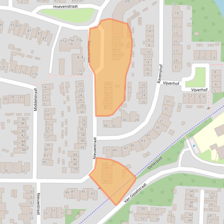 Kaart van postcodegebied 5712LH.