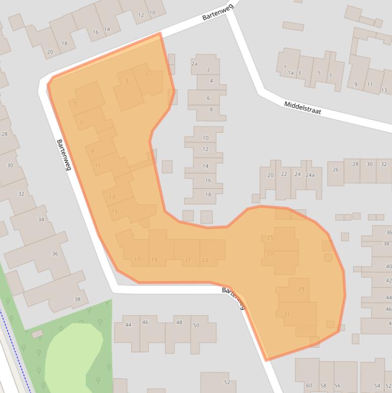 Kaart van postcodegebied 5712LR.