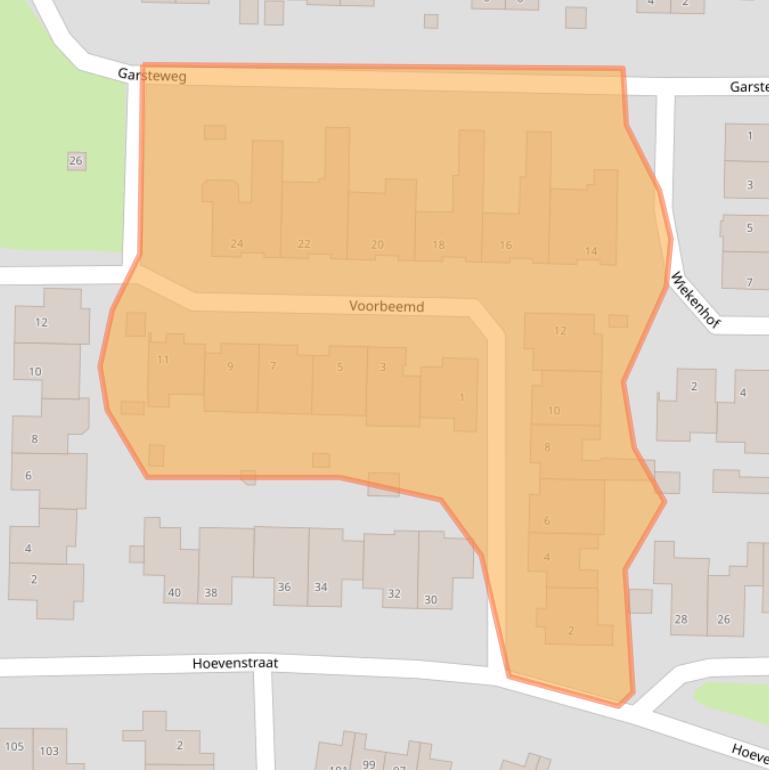 Kaart van postcodegebied 5712MB.