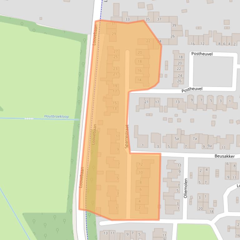 Kaart van postcodegebied 5712ME.