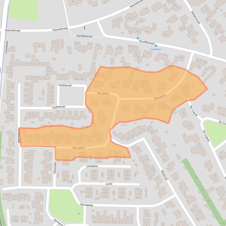 Kaart van postcodegebied 5712MG.