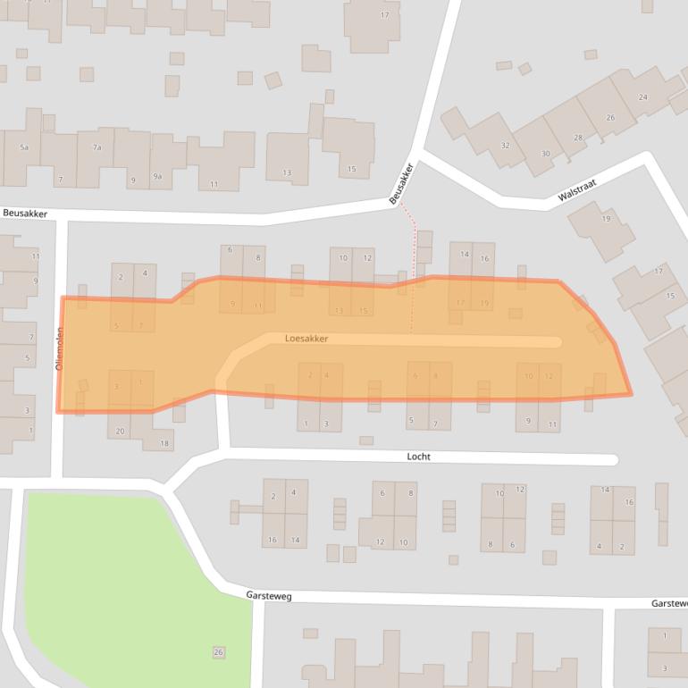 Kaart van postcodegebied 5712MJ.