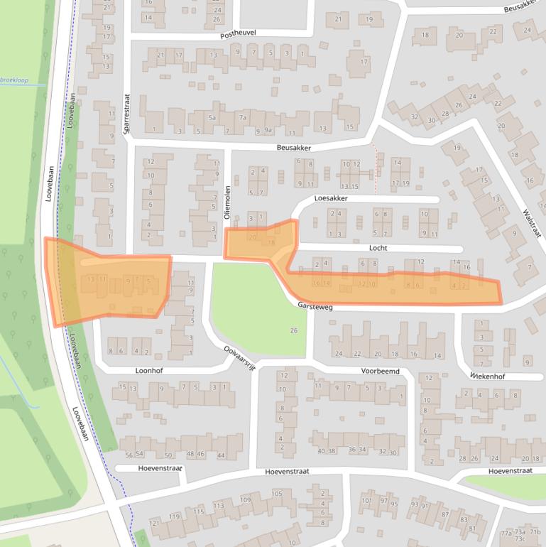 Kaart van postcodegebied 5712ML.