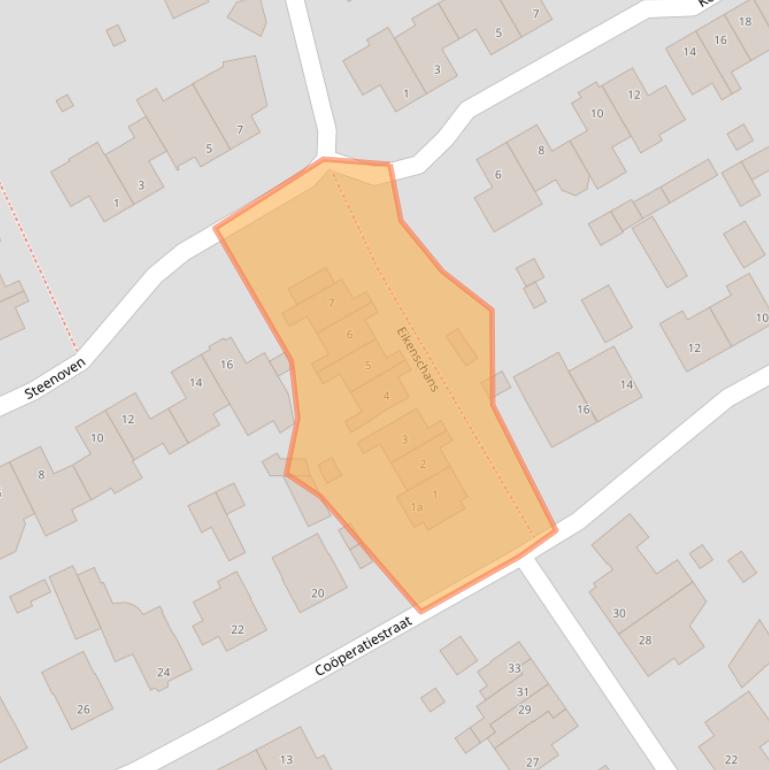 Kaart van postcodegebied 5712NA.