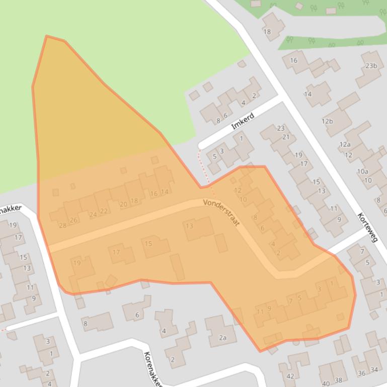 Kaart van postcodegebied 5712NK.