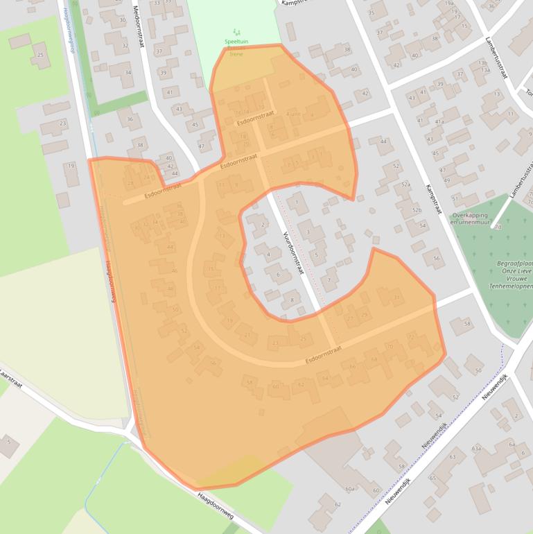 Kaart van postcodegebied 5712NS.