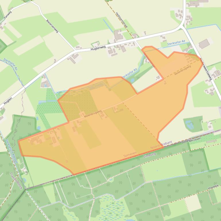 Kaart van postcodegebied 5712RC.