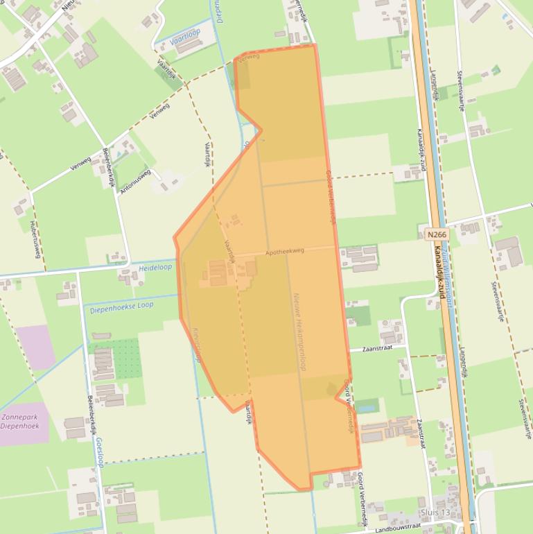 Kaart van postcodegebied 5712SB.