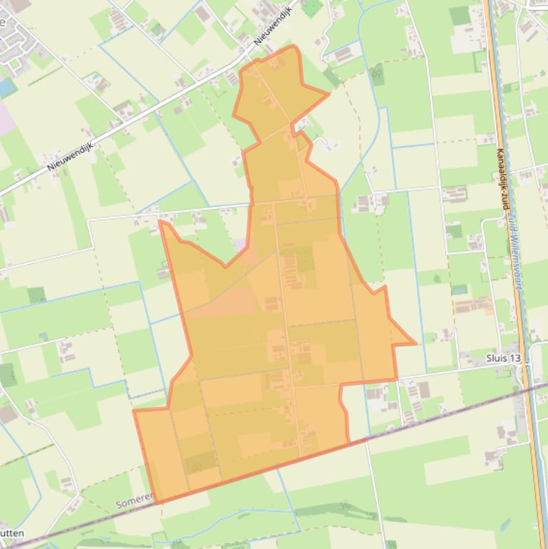 Kaart van postcodegebied 5712SE.