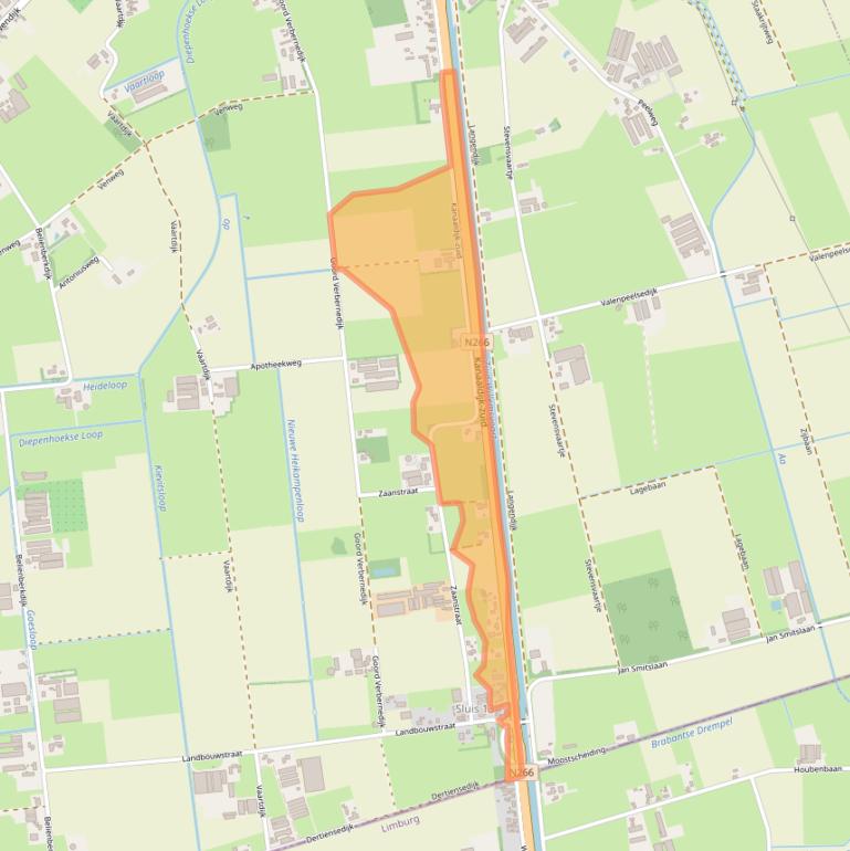 Kaart van postcodegebied 5712SR.