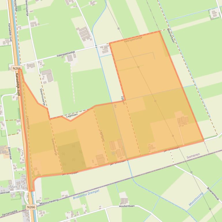 Kaart van postcodegebied 5712SV.