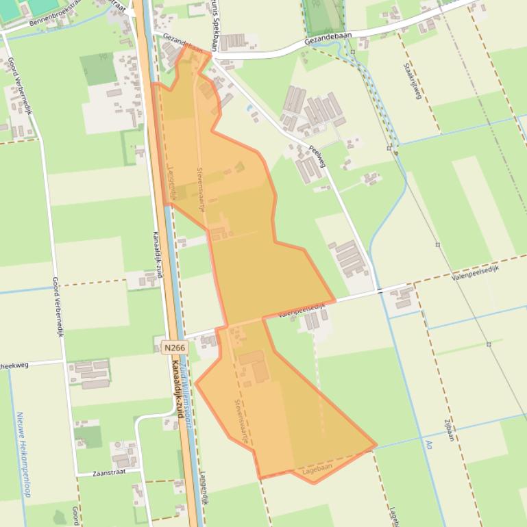 Kaart van postcodegebied 5712SW.