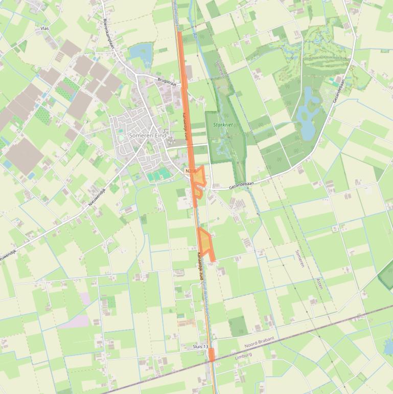 Kaart van postcodegebied 5712TA.