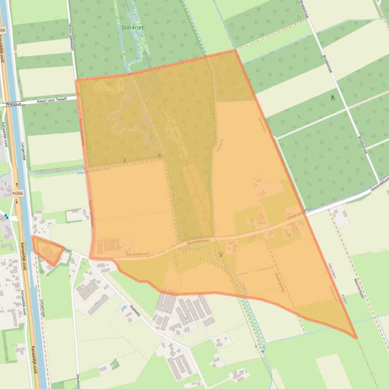 Kaart van postcodegebied 5712TD.