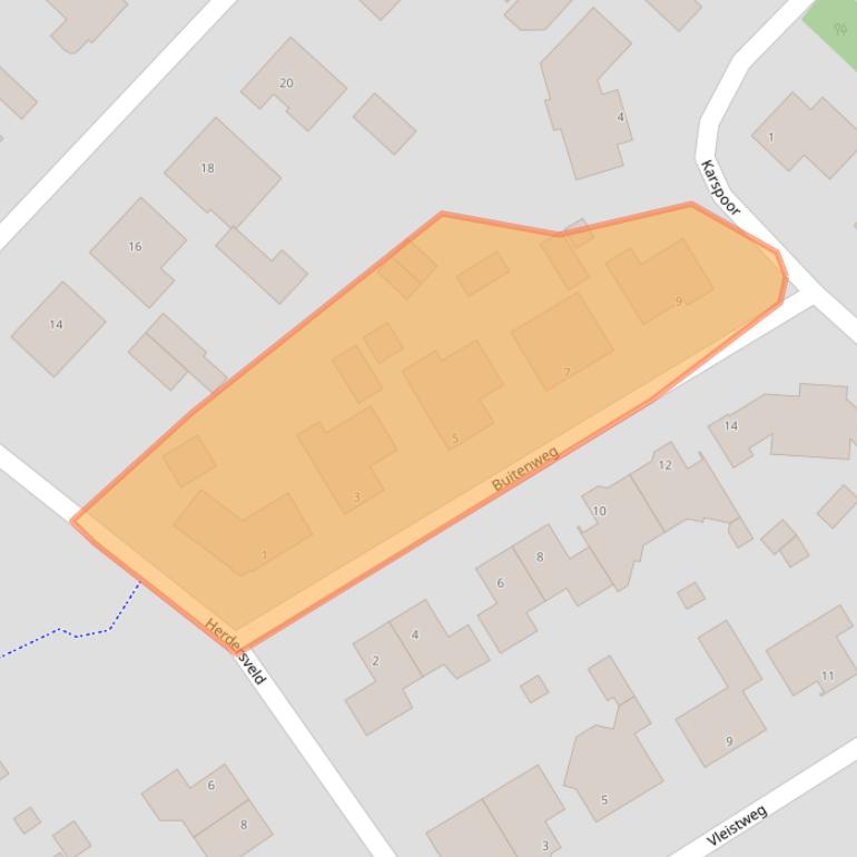 Kaart van postcodegebied 5712VG.