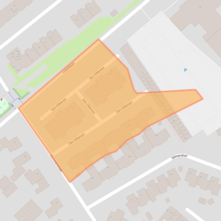 Kaart van postcodegebied 5712XE.