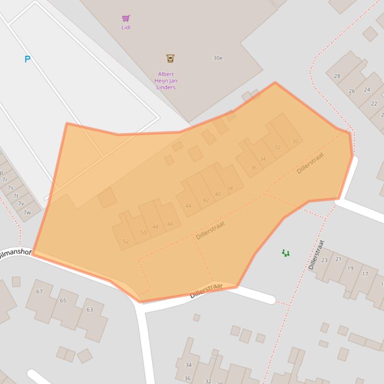 Kaart van postcodegebied 5712XJ.
