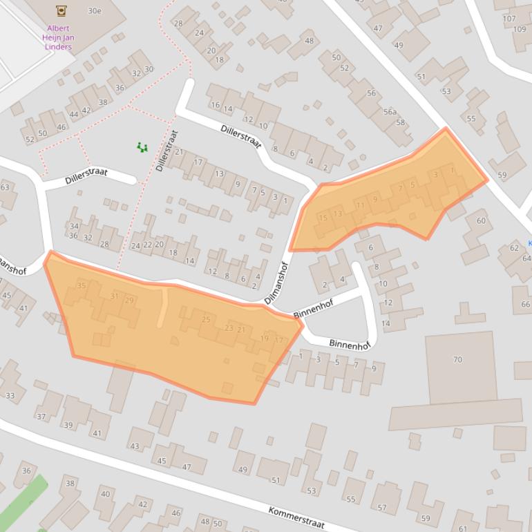 Kaart van postcodegebied 5712XK.