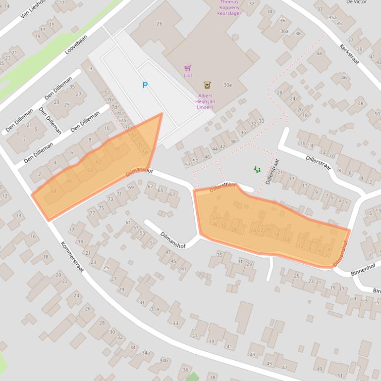 Kaart van postcodegebied 5712XM.
