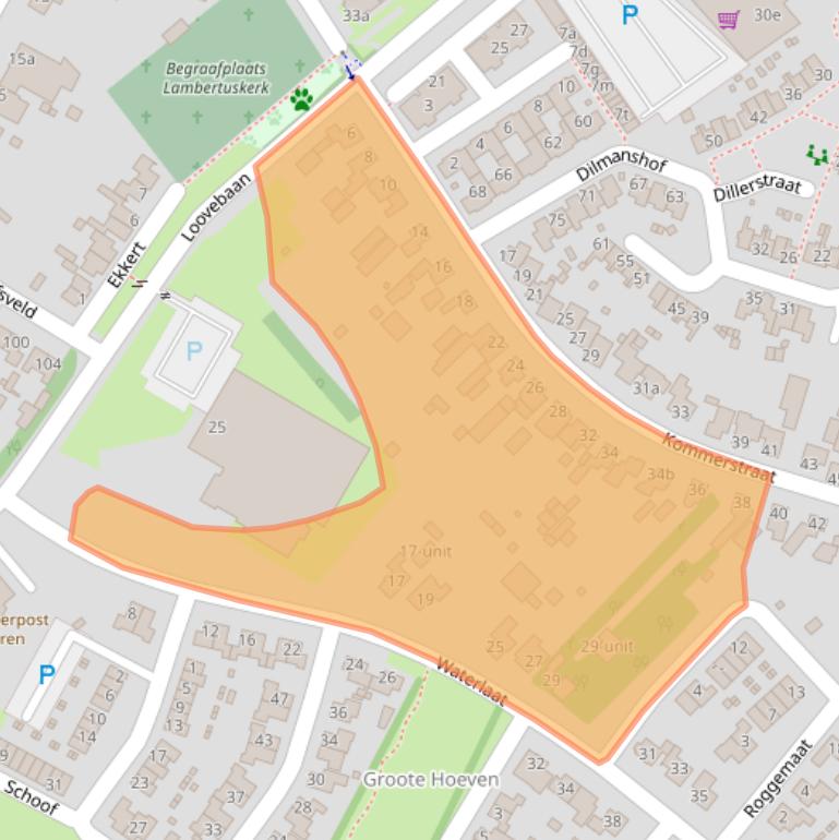 Kaart van postcodegebied 5712XV.