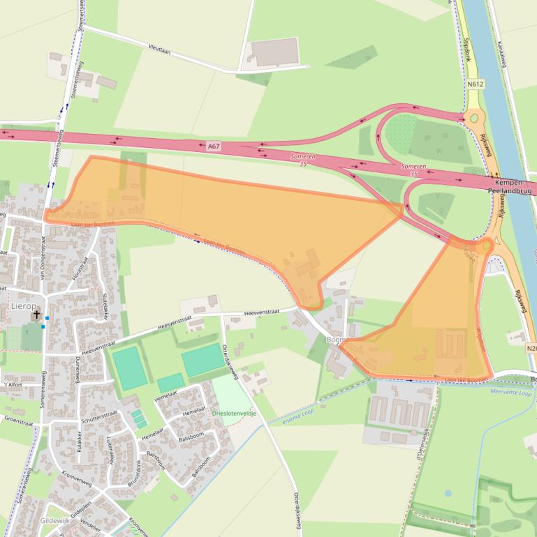 Kaart van postcodegebied 5715AA.
