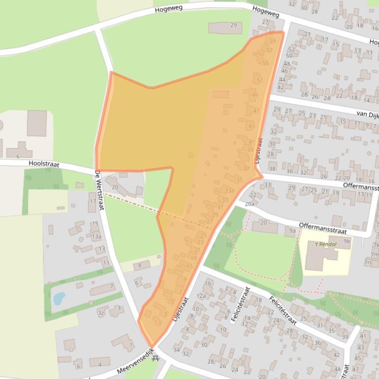 Kaart van postcodegebied 5715AW.