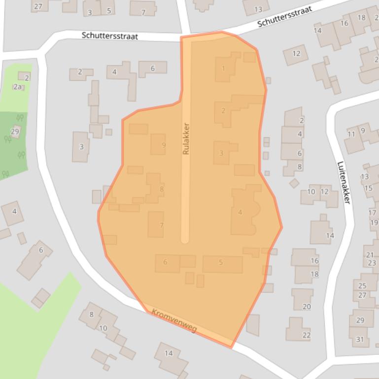 Kaart van postcodegebied 5715BJ.