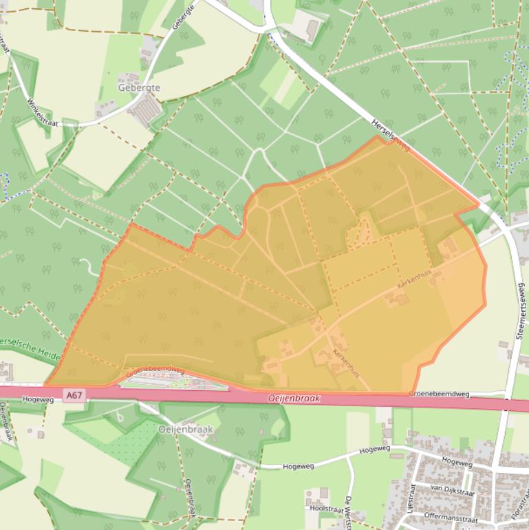 Kaart van postcodegebied 5715BP.